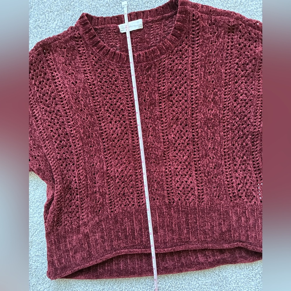 Altar’d State Burgundy Cable Knit Sweater | Size Small - Picture 9 of 13